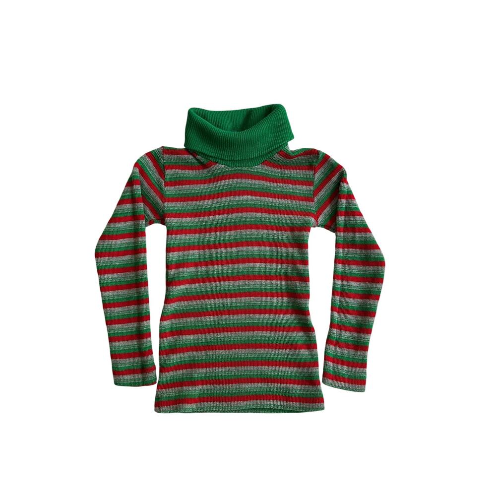 Vintage Italian Striped Stretch Turtleneck